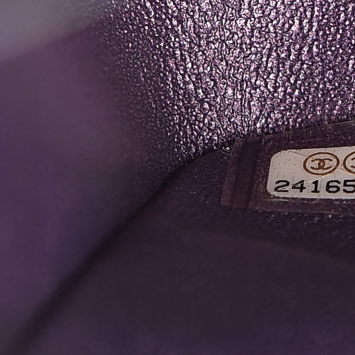 Iridescent Lambskin Quilted Medium Double Flap Dark Purple