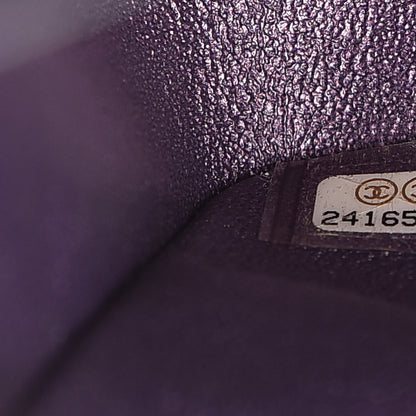 Chanel Iridescent Lambskin Quilted Medium Double Flap Dark Purple 9 of 16