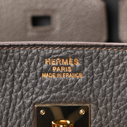 Hermes Taurillon Clemence Lizard Club Birkin 35 Etain Graphite 6 of 10