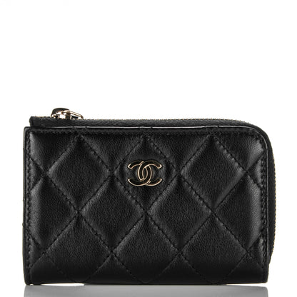 Chanel Lambskin Quilted Key Holder Case Black 1 of 8