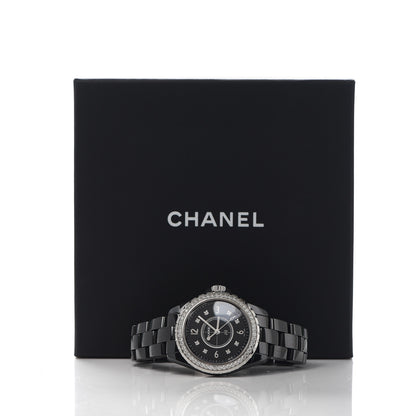 Chanel Stainless Steel Ceramic Diamond Bezel 33mm J12 Quartz Watch Black 6 of 6