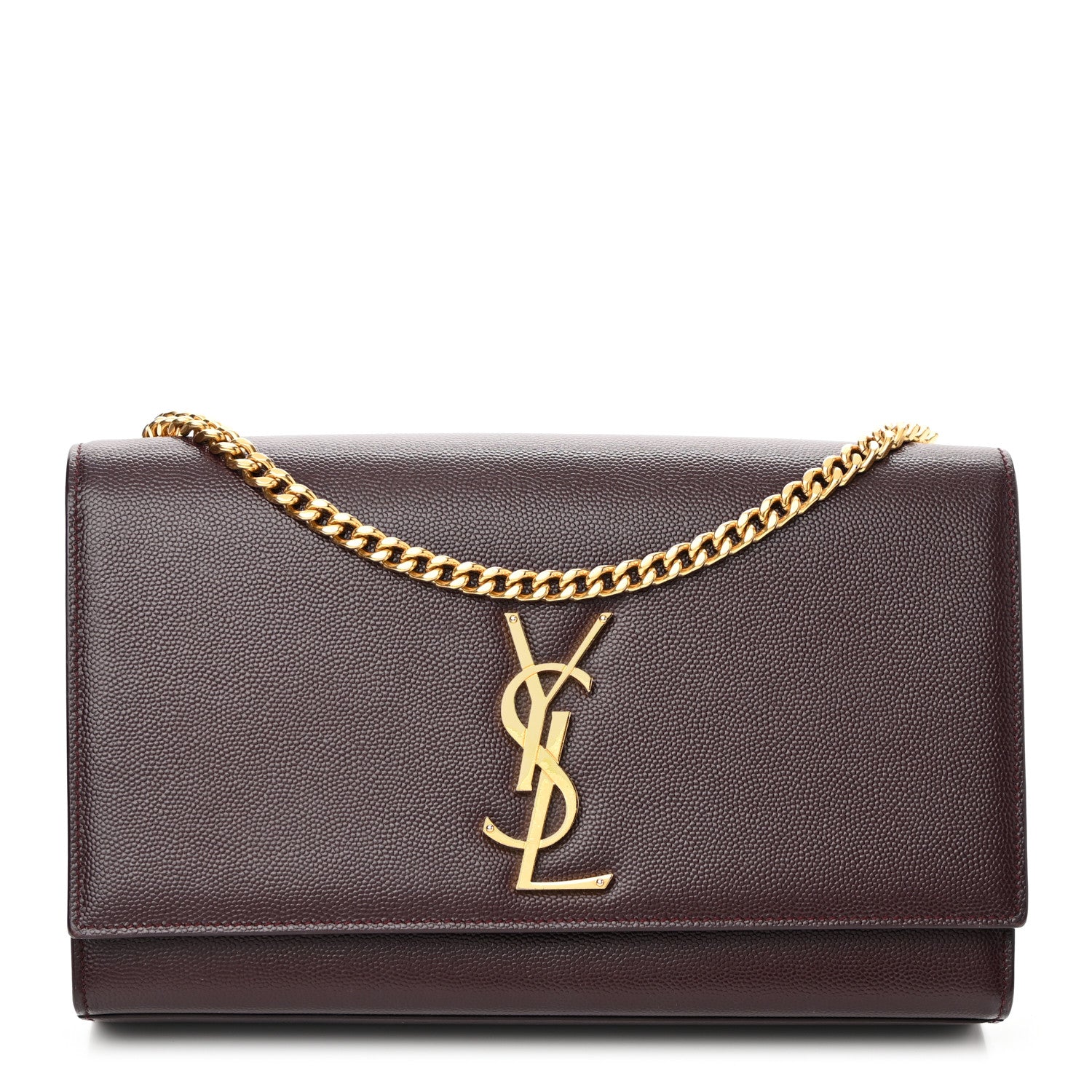 Saint Laurent Grain De Poudre Medium Classic Monogram Kate Satchel Amaranto 1 of 9