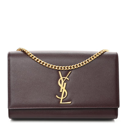 Saint Laurent Grain De Poudre Medium Classic Monogram Kate Satchel Amaranto 1 of 9