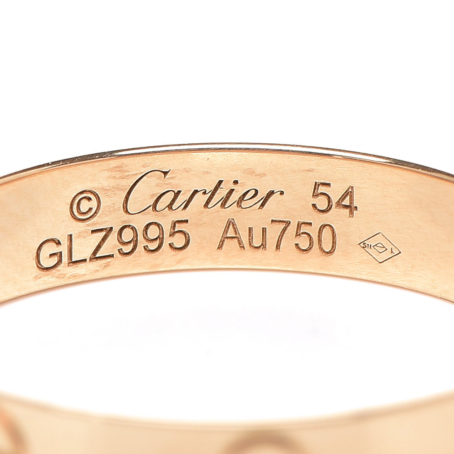 18K Yellow Gold 3.5mm LOVE Wedding Band Ring 54 6.75