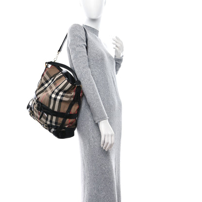 Burberry House Check Bridle Calfskin Medium Gosford Hobo Black 2 of 8