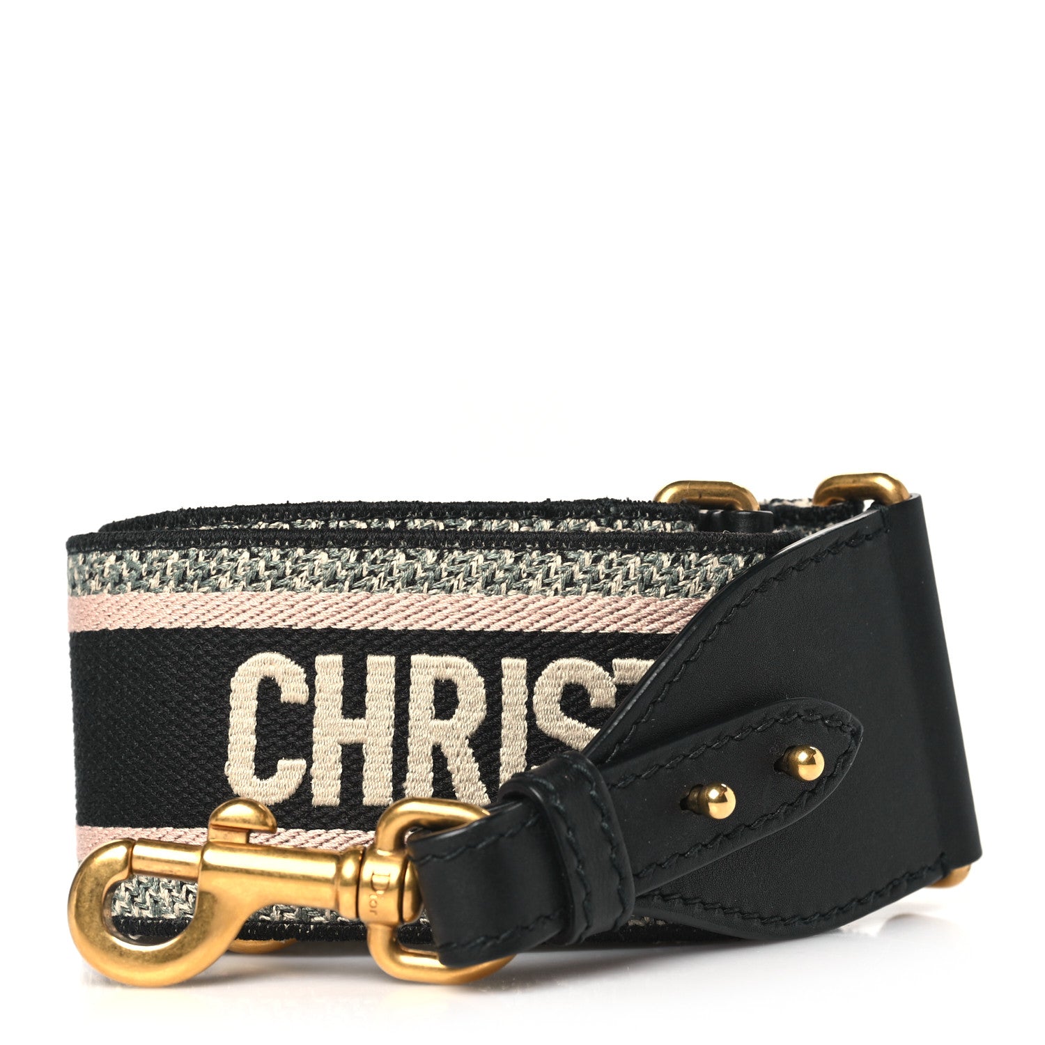 Christian Dior Canvas Embroidered Shoulder Strap Rose Multicolor 1 of 6