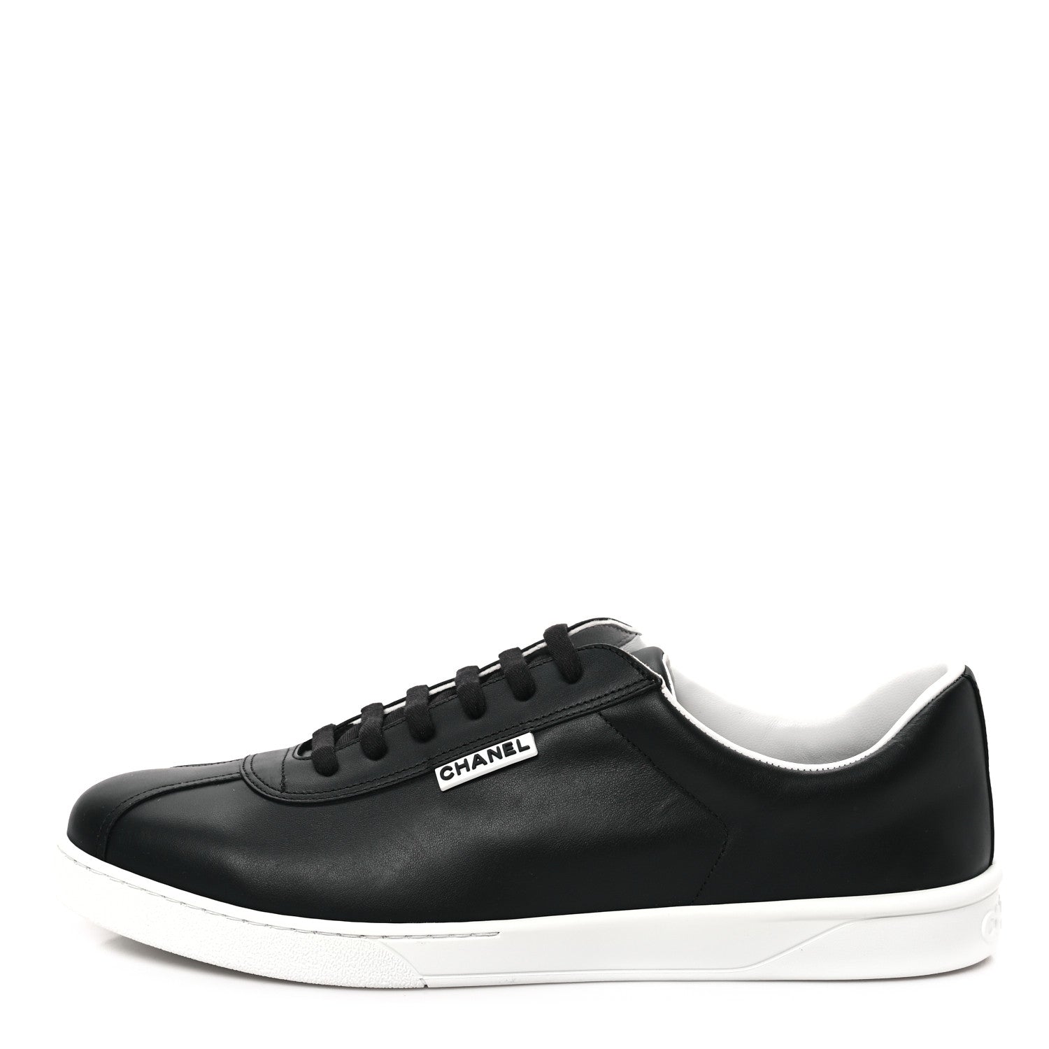 Chanel Calfskin CC Mens Sneakers 46 Black 1 of 8