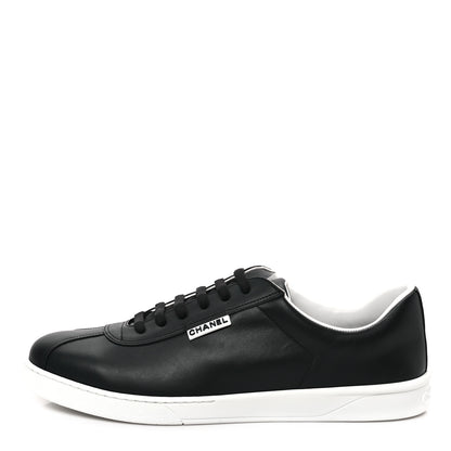Chanel Calfskin CC Mens Sneakers 46 Black 1 of 8