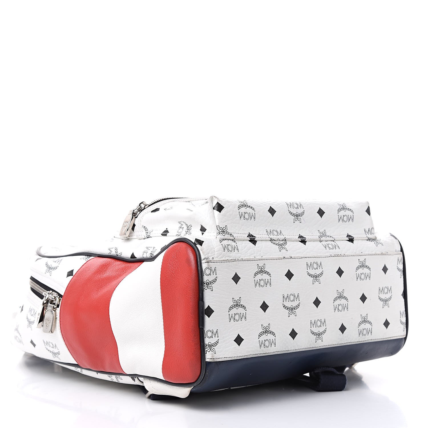MCM Visetos Medium Stark Backpack White Red 4 of 21