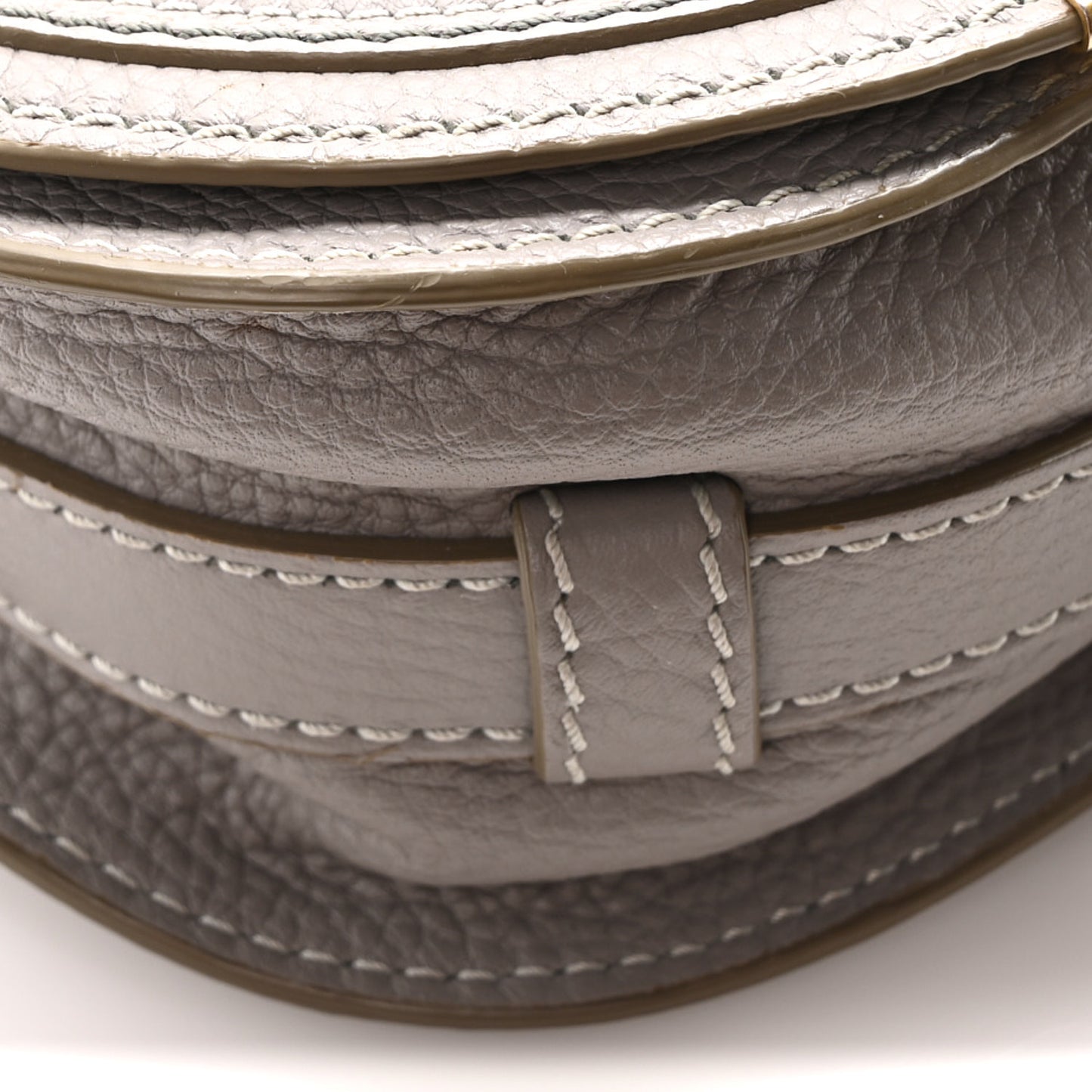 Grained Calfskin Small Marcie Saddle Bag Cashmere Grey
