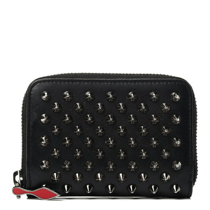 Christian Louboutin Calfskin Spiked Panettone Coin Purse Black 1 of 3