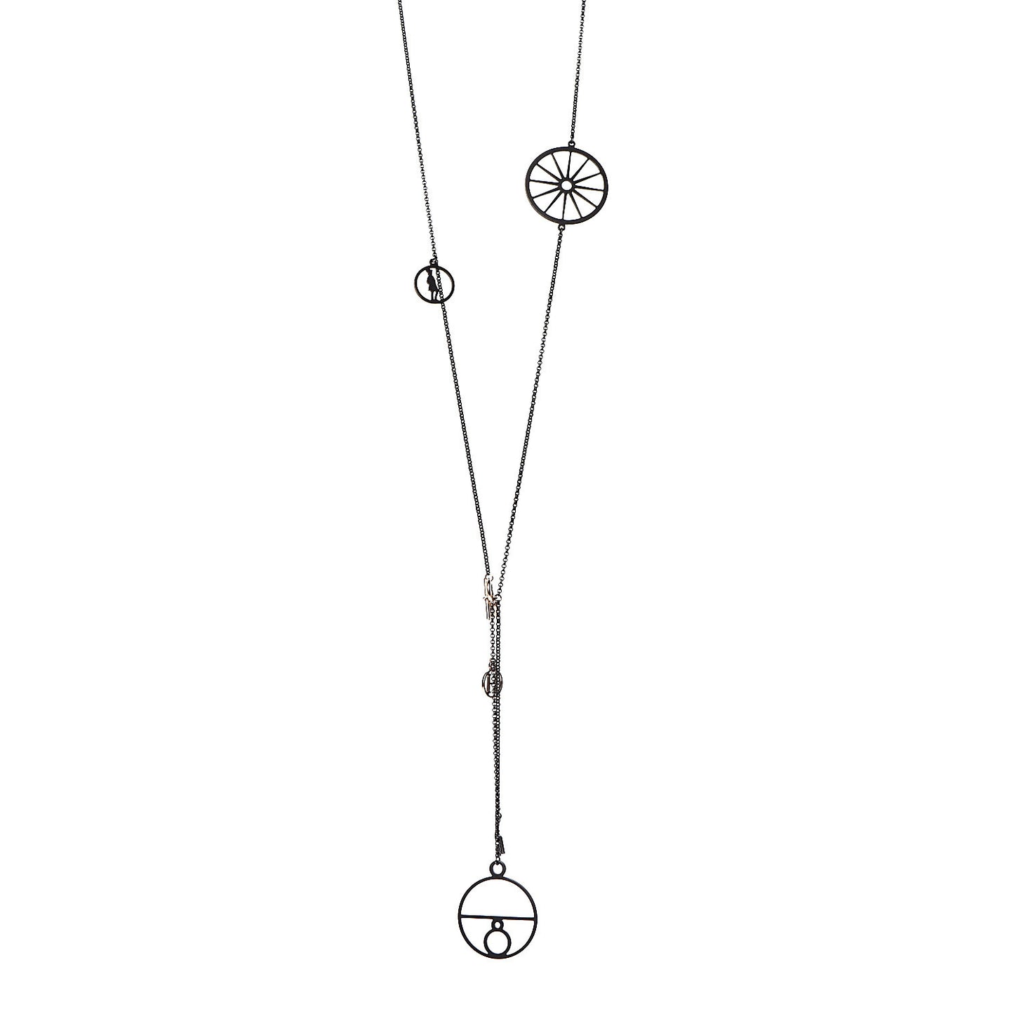 Sterling Silver 18K Rose Gold Crazy Calèche Lariat Necklace