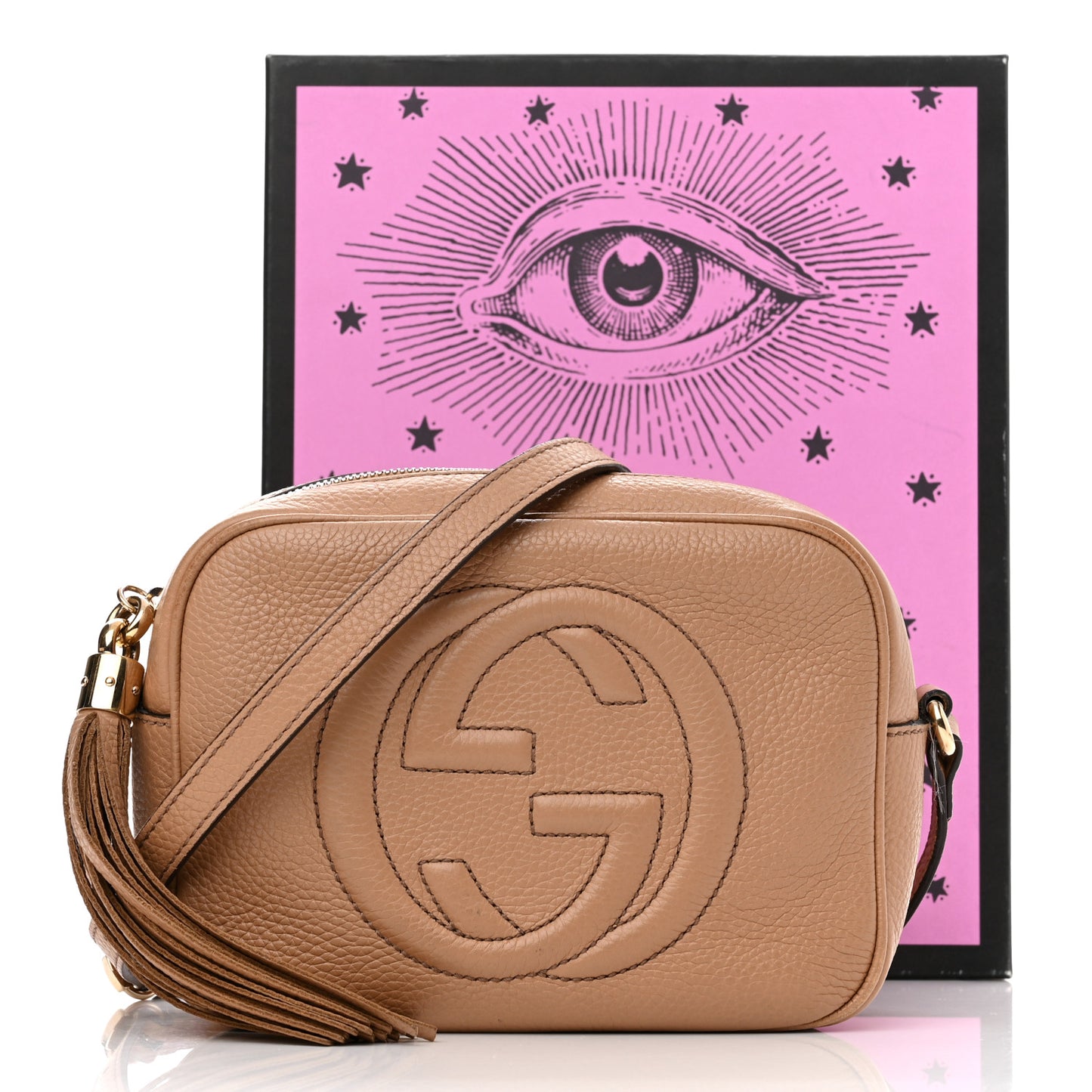 Pebbled Calfskin Small Soho Disco Bag Camelia