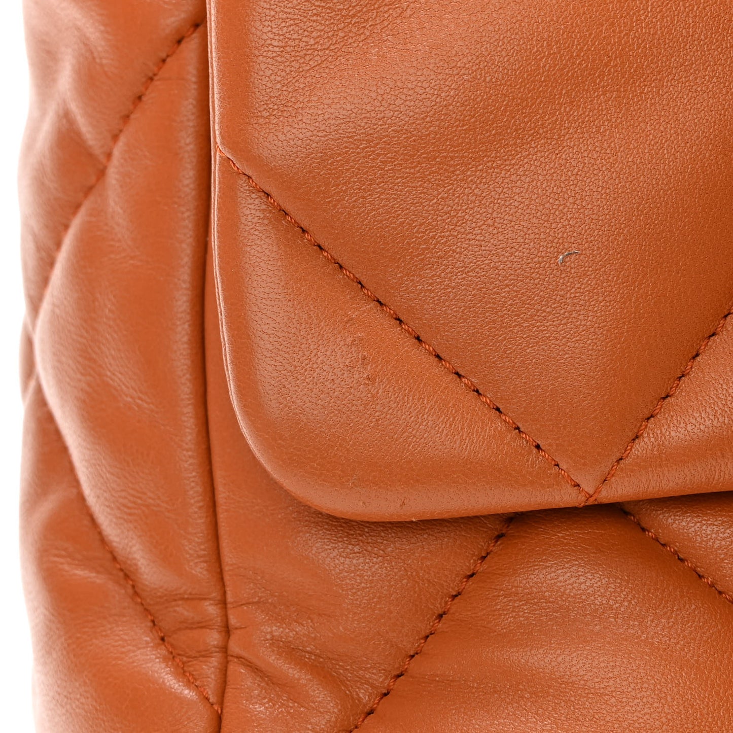 Lambskin Quilted Large Chanel 19 Flap Brown