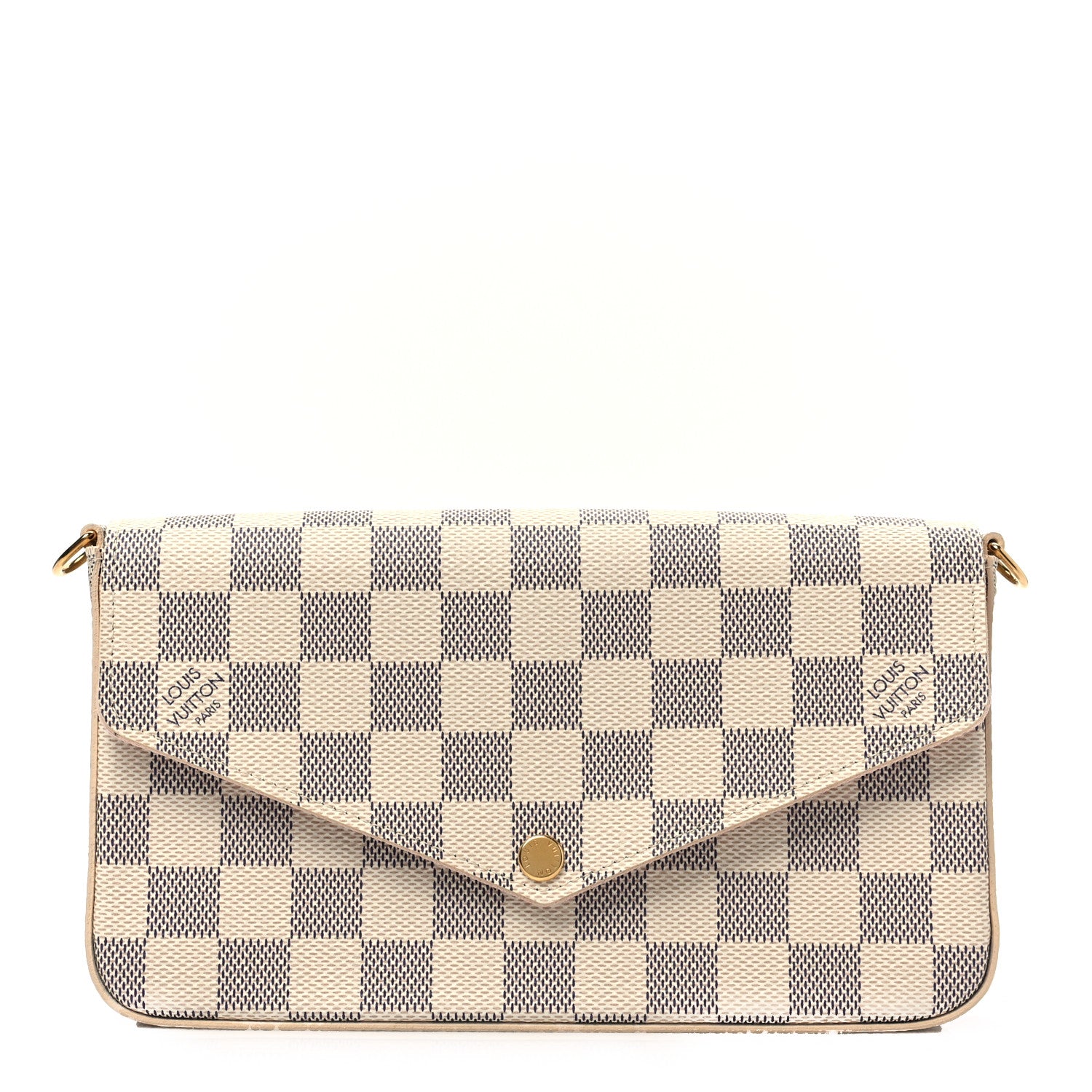 Louis Vuitton Damier Azur Pochette Felicie Chain Wallet Rose Ballerine 1 of 6