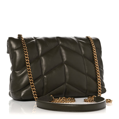 Saint Laurent Lambskin Quilted Toy Loulou Puffer Monogram Chain Satchel Seaweed 3 of 11