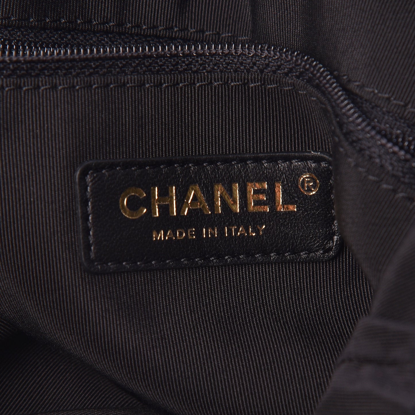 Tweed Sequin Pearl Drawstring Chain Bag Black Navy