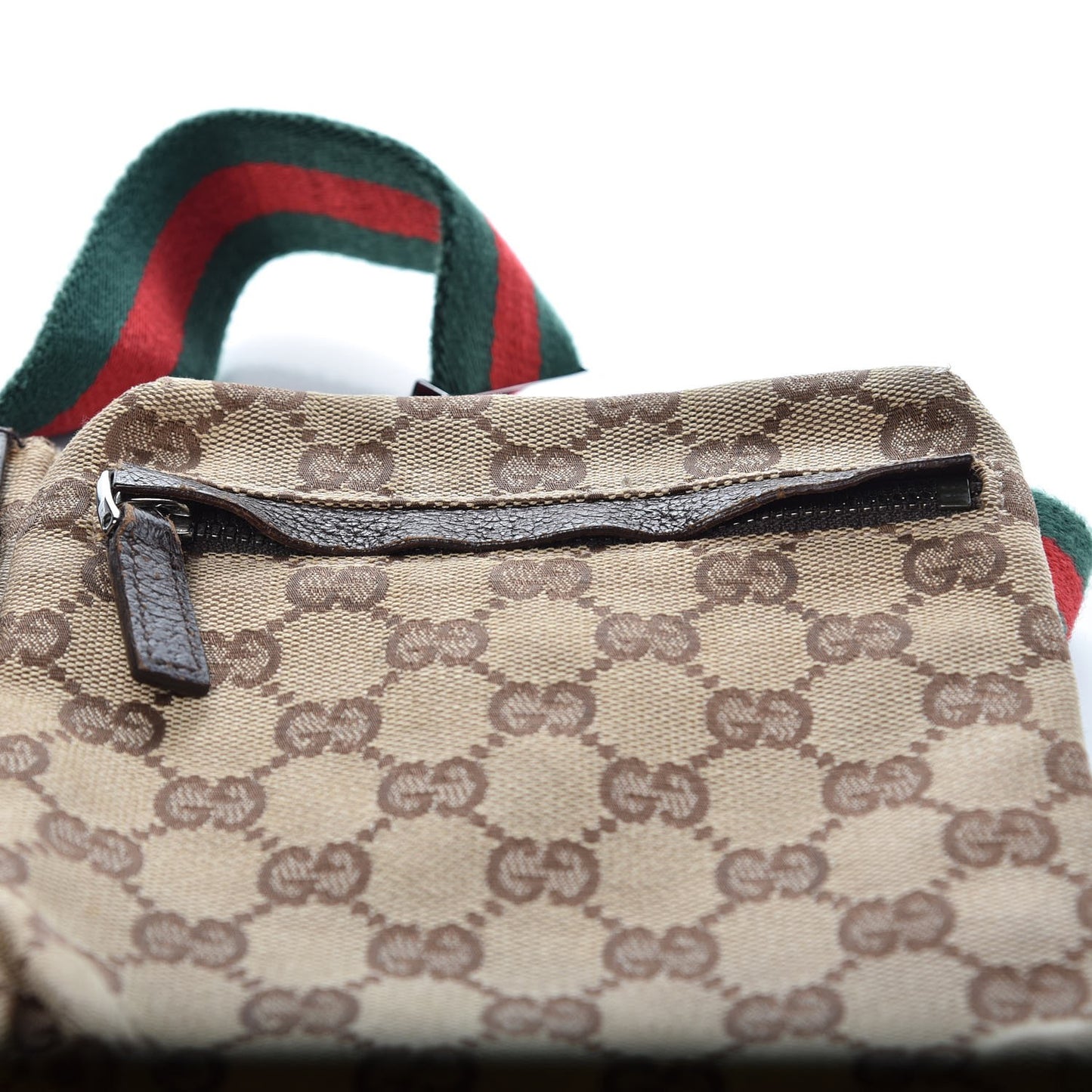 Monogram Web Belt Bag Dark Brown