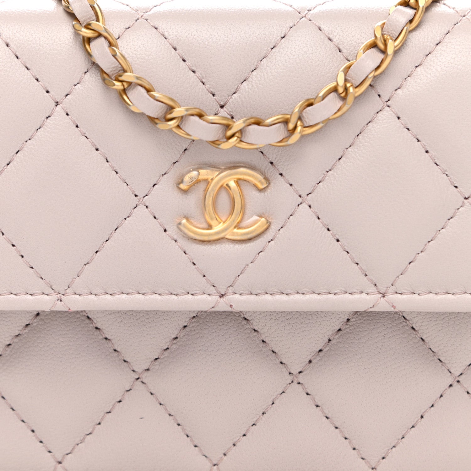 Chanel Lambskin Quilted Pearl Crush Clutch With Chain Light Purple 11 of 12
