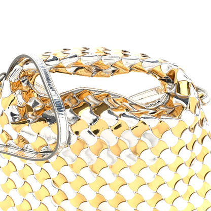 Bottega Veneta Metallic Lambskin Intrecciato Mini Hop Silver Gold 7 of 9