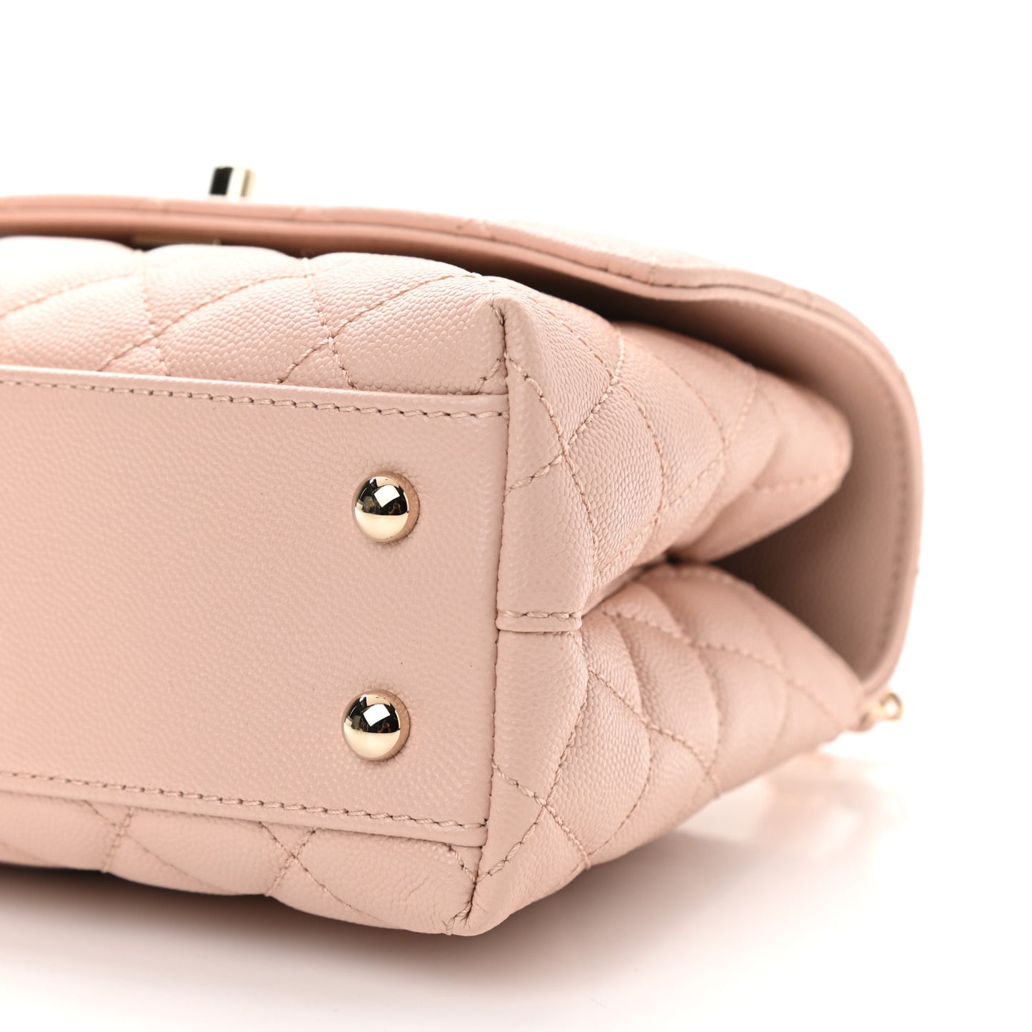 Caviar Quilted Mini Coco Handle Flap Light Pink