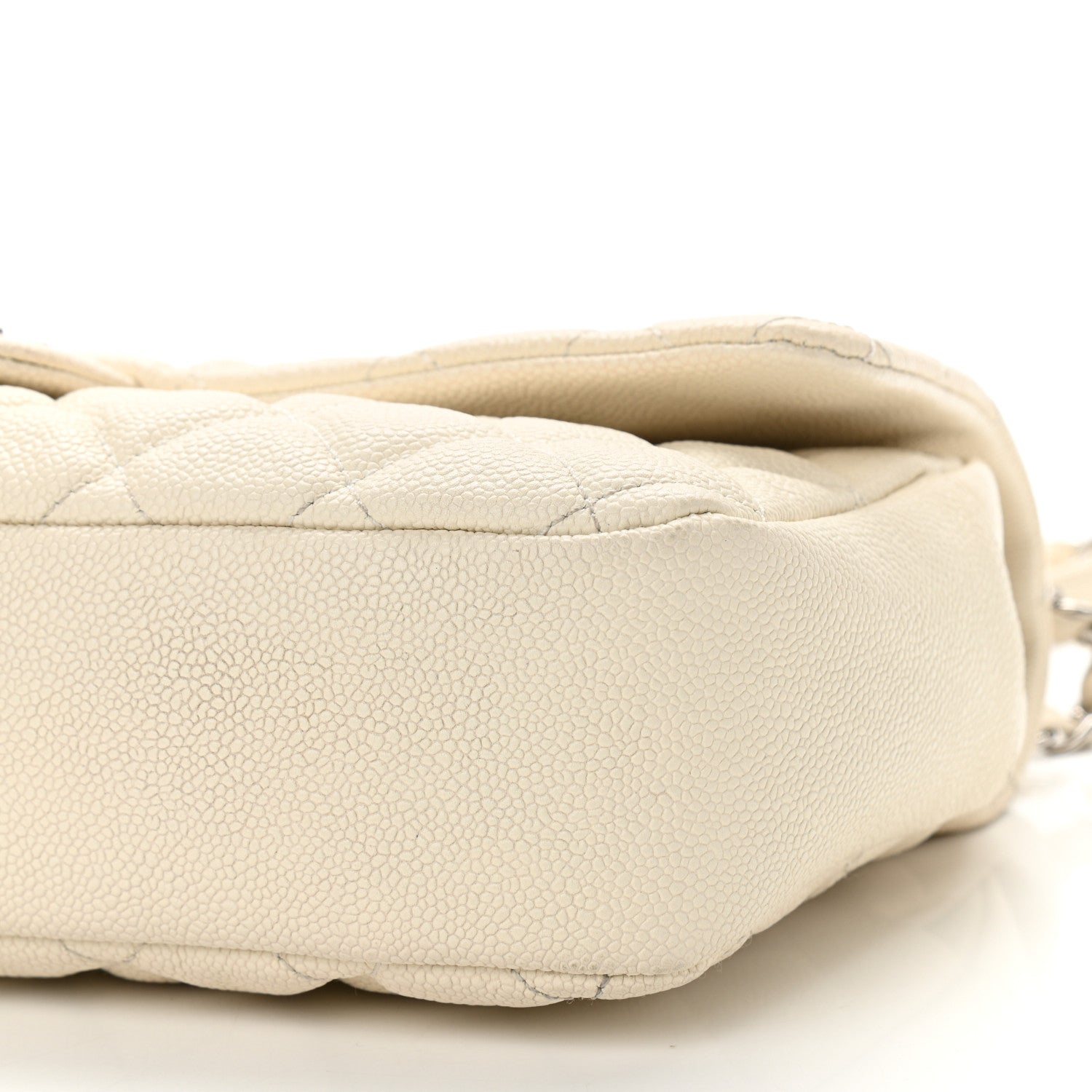 Chanel Caviar Quilted Jumbo Easy Flap Dark White 10 of 13