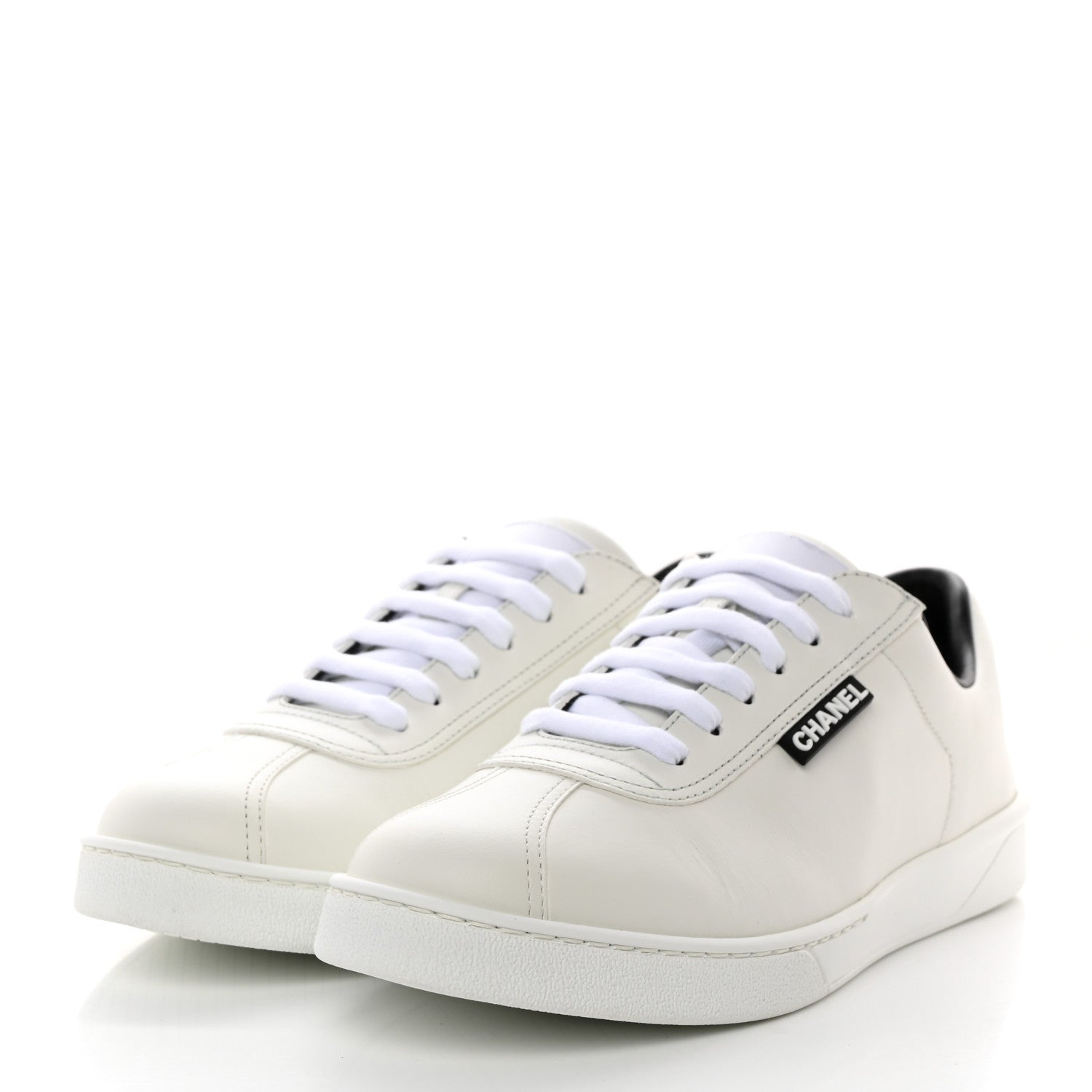 Chanel Calfskin Mens CC Sneakers 40 White 3 of 9