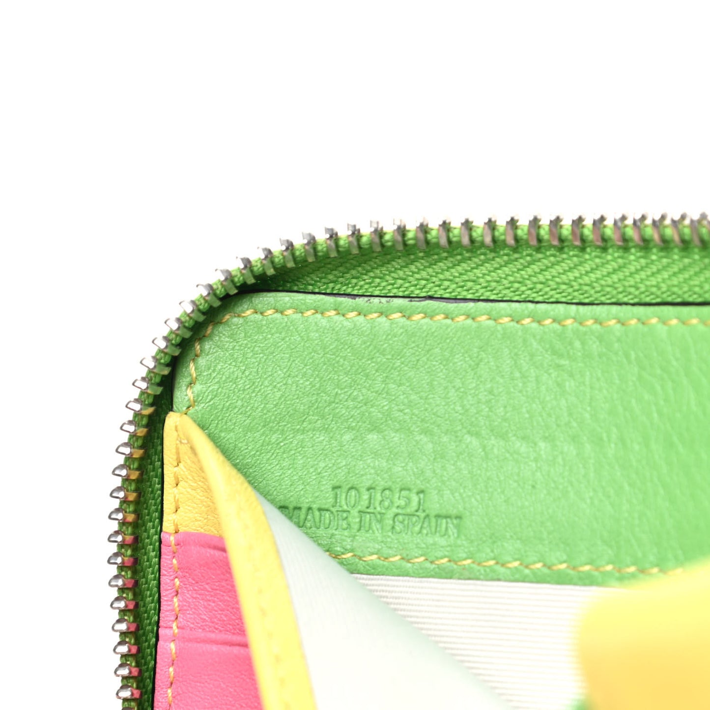 Calfskin Small Zip Wallet Tan Multicolor