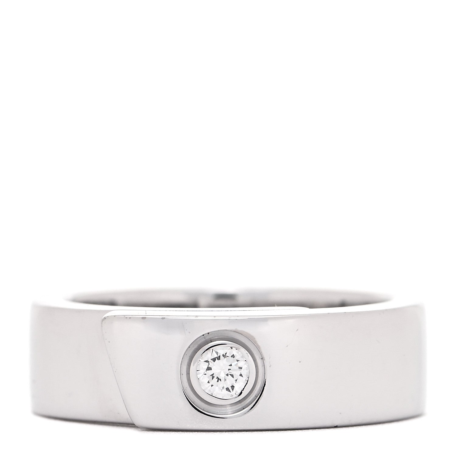 Cartier 18K White Gold Diamond Anniversary Band Ring 48 4.5 1 of 4
