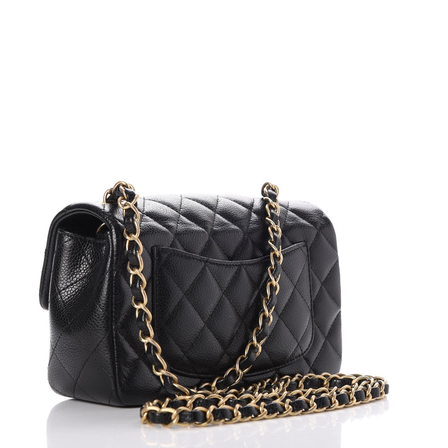 Caviar Quilted Mini Rectangular Flap Black