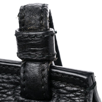 Gucci Pebbled Calfskin Medium Bamboo Daily Flap Shoulder Bag Black 12 of 14