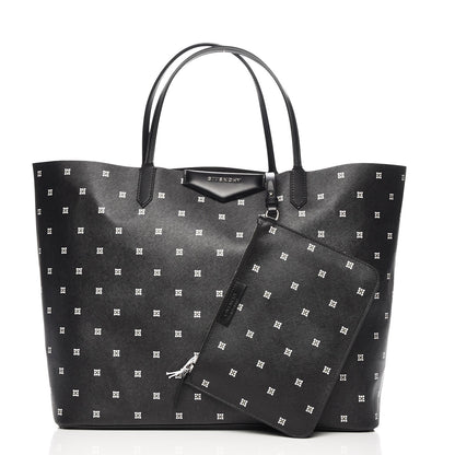 Givenchy Textured Coated Canvas Mini Lilies Print Large Antigona Tote Black 5 of 8