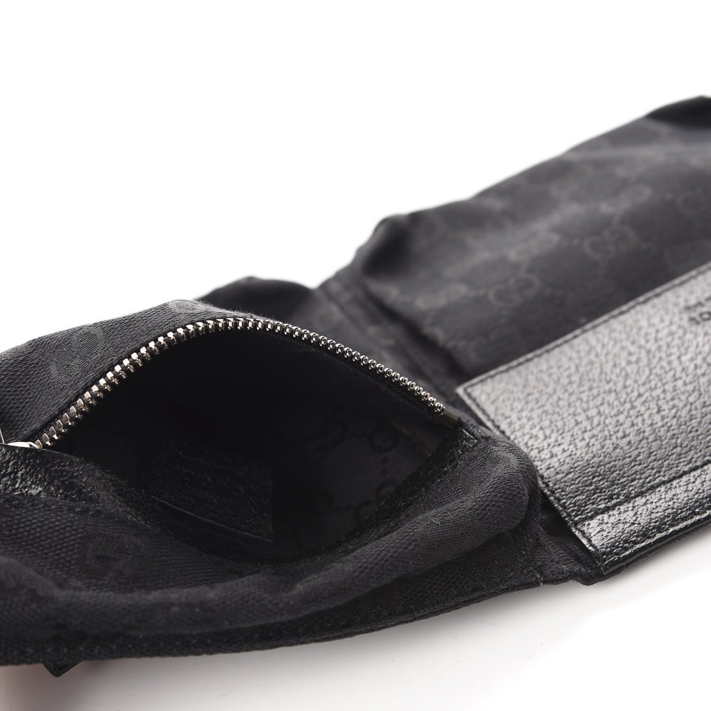 GG Monogram Double Pocket Belt Bag Black