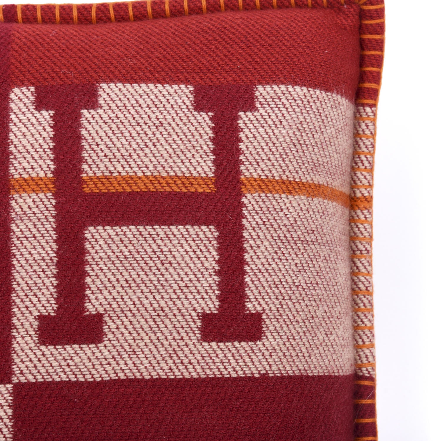 Hermes Cashmere Avalon Rocabar Pillow Rouge H 4 of 4