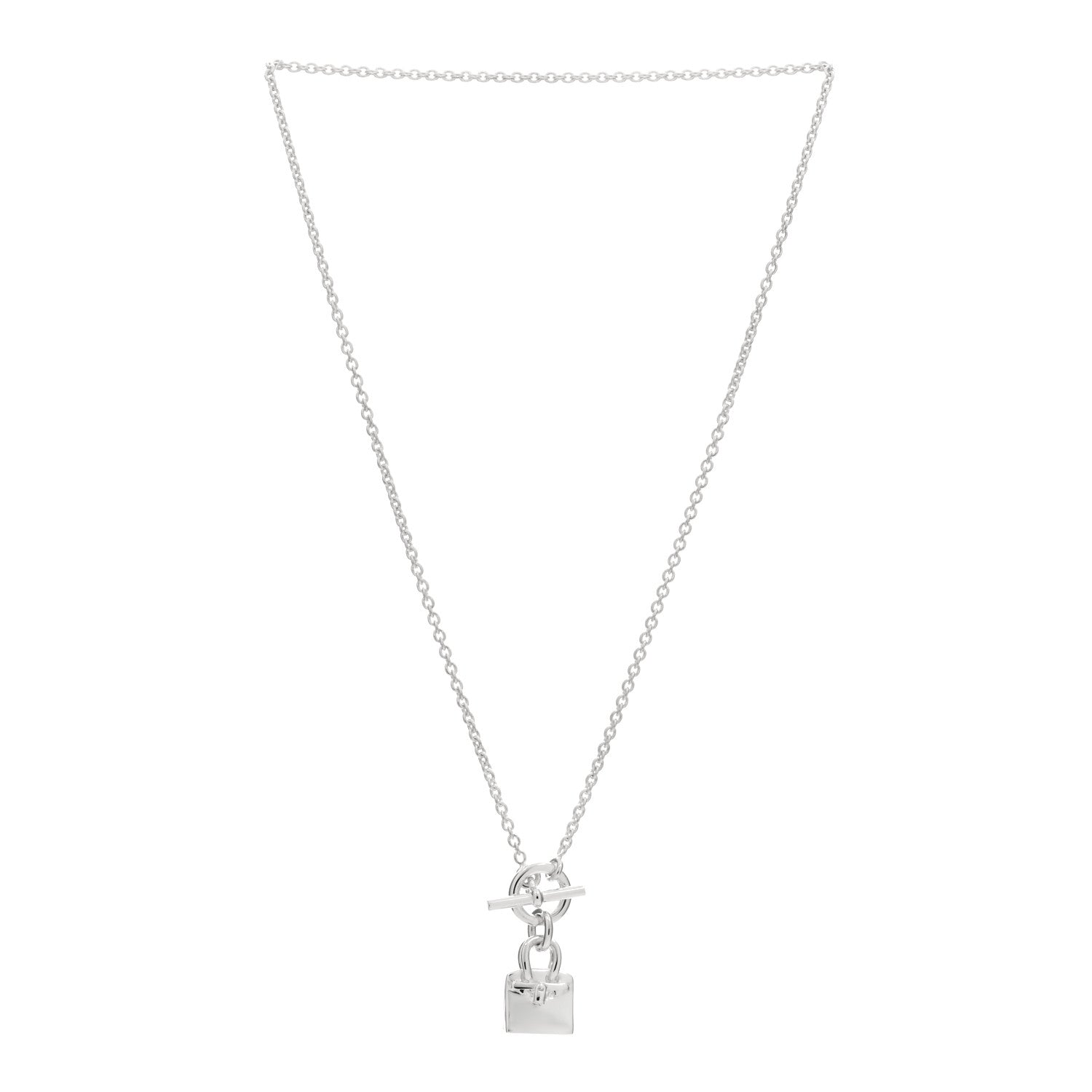 Hermes Sterling Silver Birkin Amulette Pendant Necklace 3 of 4