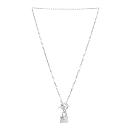 Hermes Sterling Silver Birkin Amulette Pendant Necklace 3 of 4