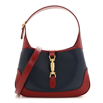 Gucci Boarded Dyana Lux Calfskin Bi-Color Small Jackie 1961 Hobo Blue Agata New Cherry Red 1 of 11