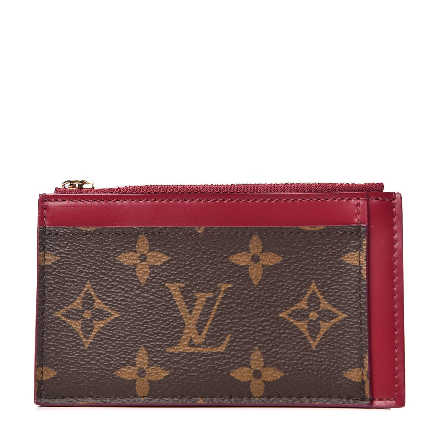 Monogram Zipped Card Holder Fuchsia