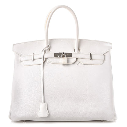 Hermes Taurillon Clemence Birkin 35 White 1 of 44