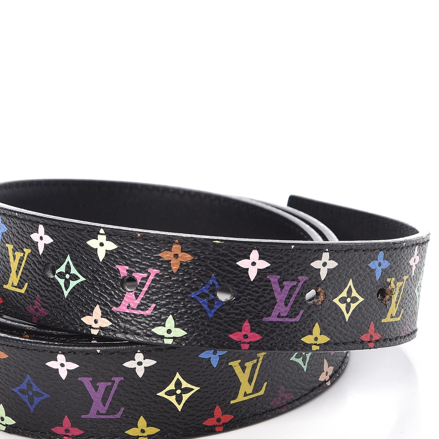 Louis Vuitton Monogram Multicolor LV Cut Reversible Belt 85 34 Black 3 of 6