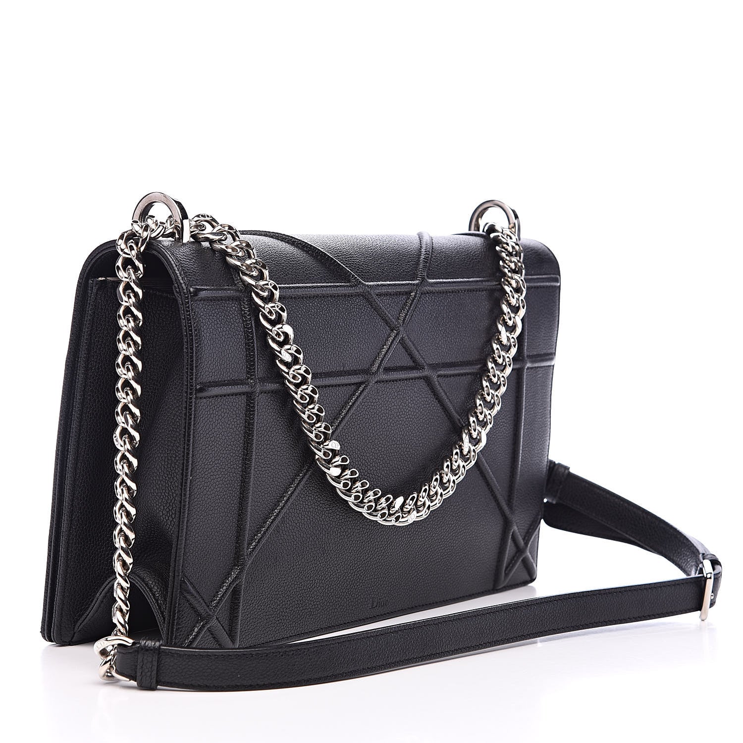 Christian Dior Grained Calfskin Large Diorama Flap Bag Black 3 of 12