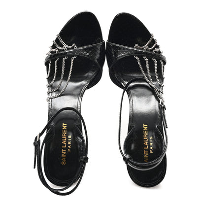 Saint Laurent Ayers Chain Sexy 100 Sandals 39.5 Black 2 of 9