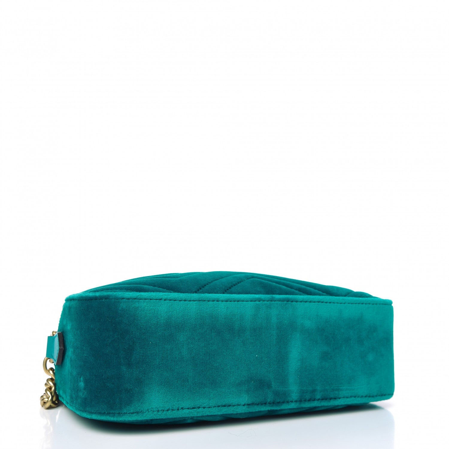 Gucci Velvet Matelasse Small GG Marmont Chain Shoulder Bag Pavone Cyan 4 of 10