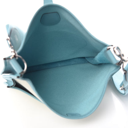 Hermes Toile Taurillon Clemence Evelyne III PM Bleu Atoll 5 of 11