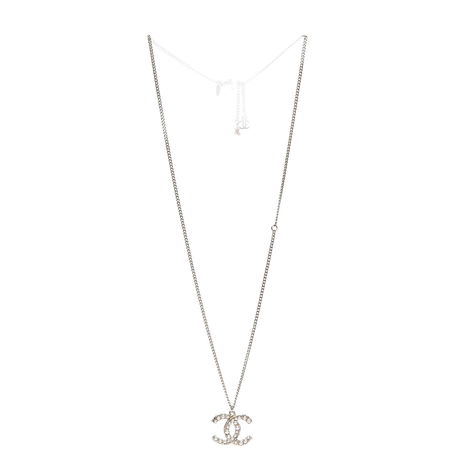 Chanel Pearl CC Pendant Necklace Gold 9 of 12