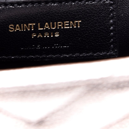 Saint Laurent Metallic Grain De Poudre Matelasse Chevron Medium Monogram Satchel Gold 5 of 8