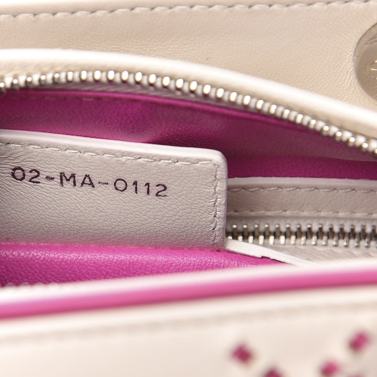 Lambskin Stitched Cannage Medium Lady Dior Pink White
