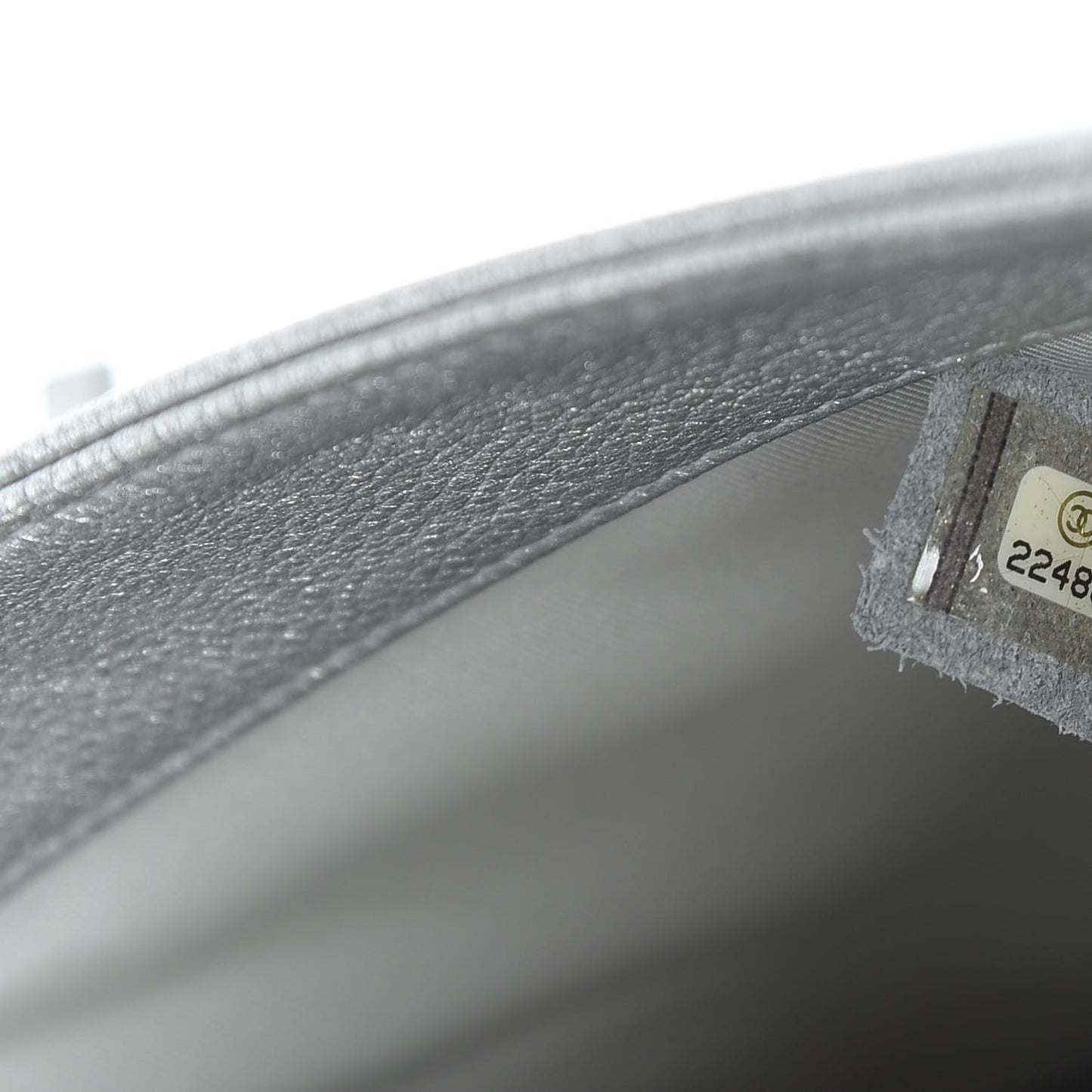 Metallic Grained Calfskin Quilted Large Casual Rock Backpack Silver