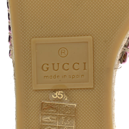 Gucci Metallic Nappa Matelasse GG Marmont Espadrille Slide Sandals 35.5 Rosa 6 of 9