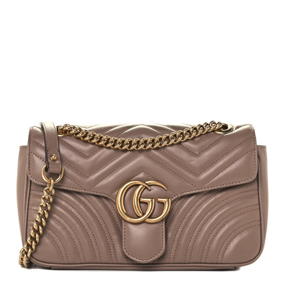 Gucci Calfskin Matelasse Small GG Marmont Shoulder Bag Porcelain Rose 1 of 11